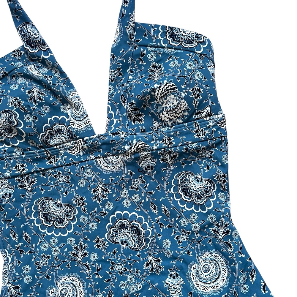 Boden Blue Paisley Ithaca Halter One Piece Bathing Suit 4L - Picture 4 of 5